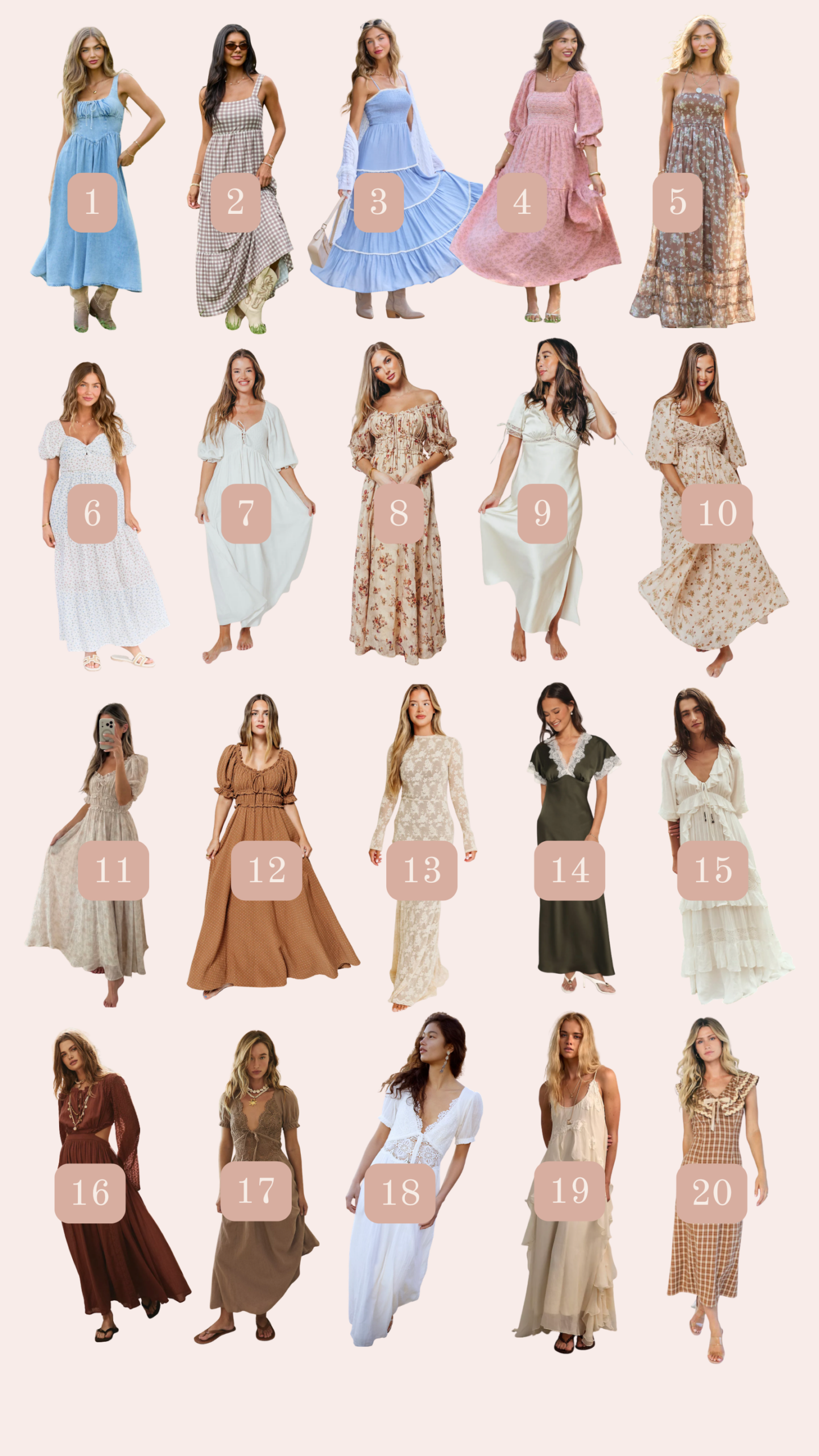 dresses 1-20 of the 50 dresses to wear to your smoky mountain fall photo session